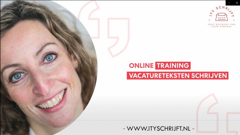 Online video training: Ity Schrijft
